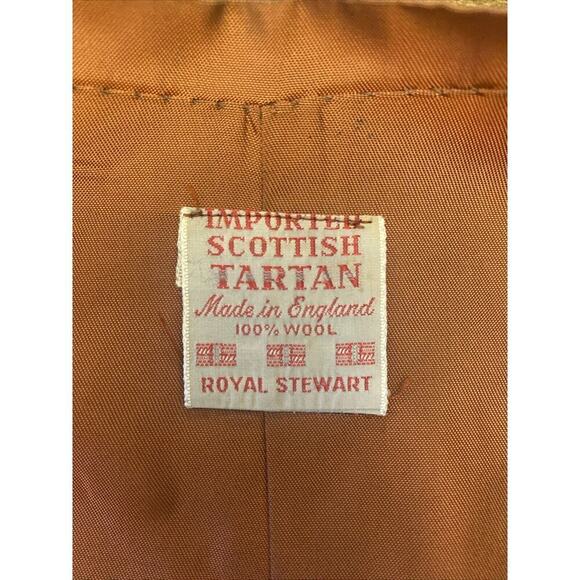 Royal Stewart red tartan plaid 100% wool vest size medium steam punk goth grunge - Picture 2 of 10